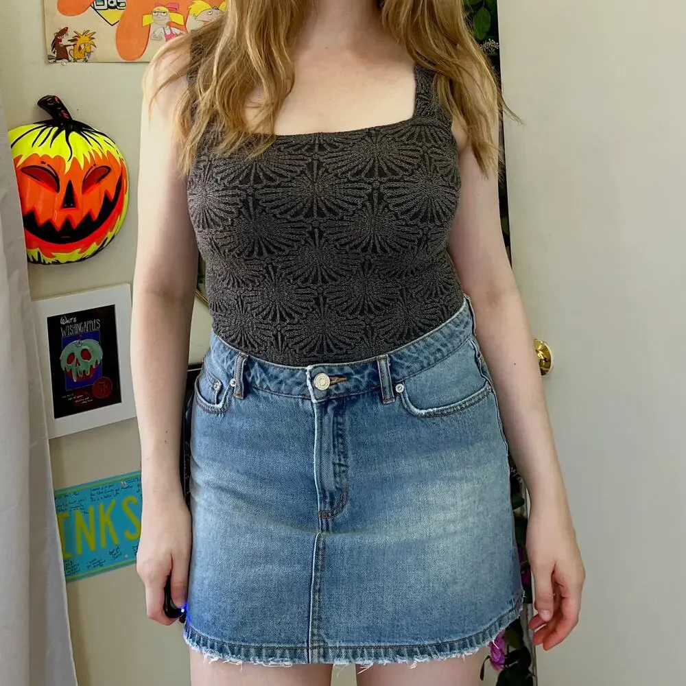 Intimately Free People Grey Tank Top Love Letter Cami Size M/L